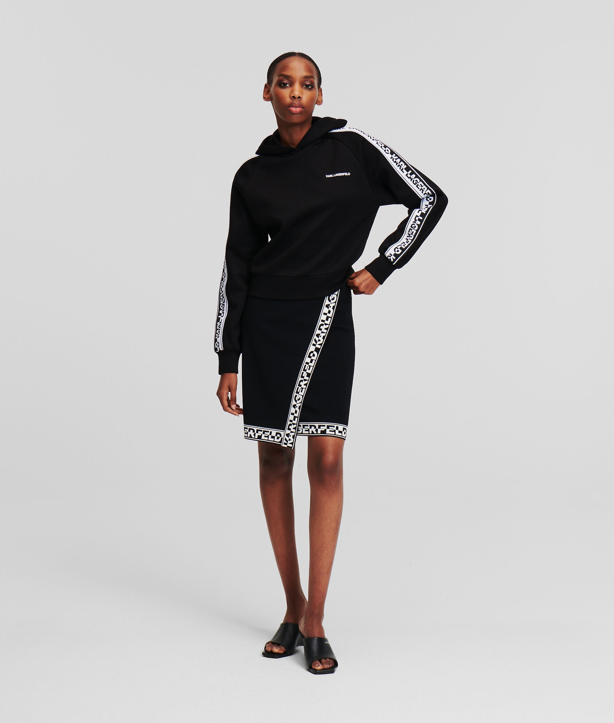 (image for) Top-Tier Karl Logo Knitted Wrap Skirt